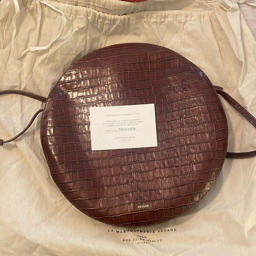 NWT - Sezane Grand Nicole Choco Croco Bag